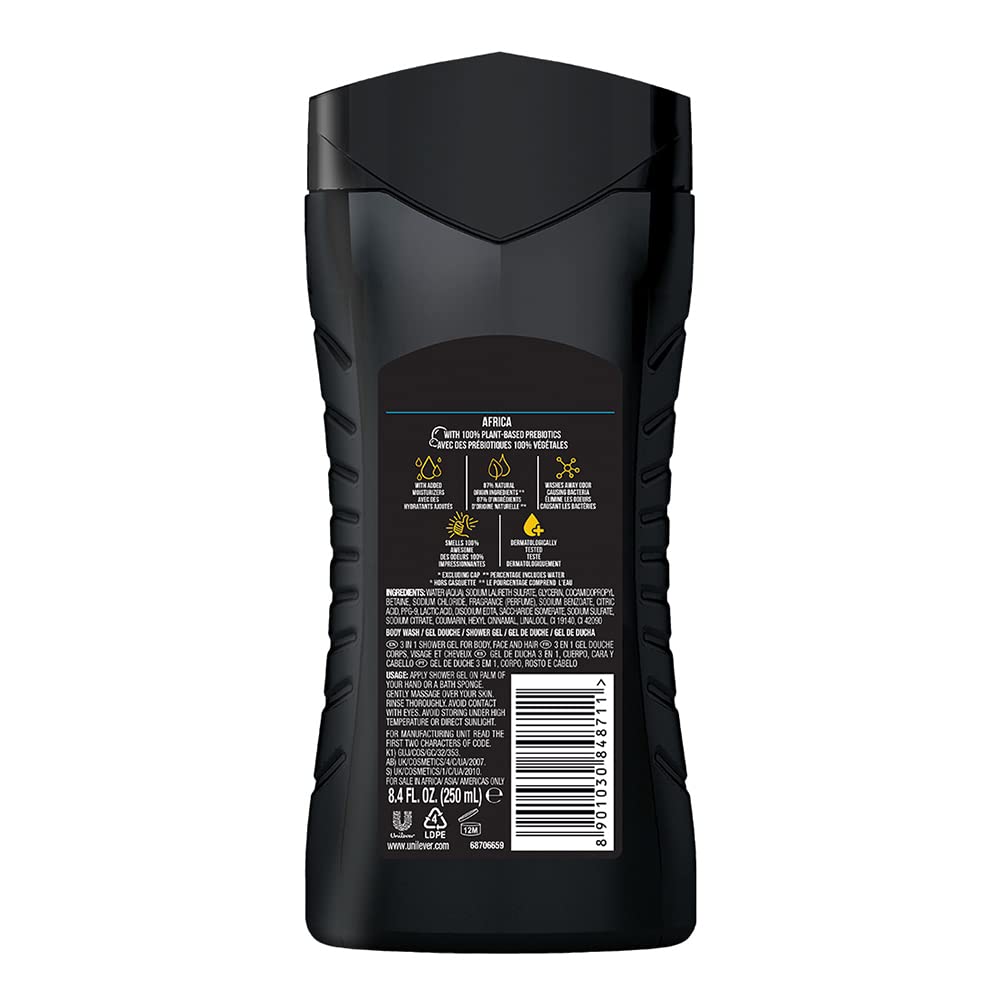 AXE Africa 3-in-1 Body, Face & Hair Wash – 250ml