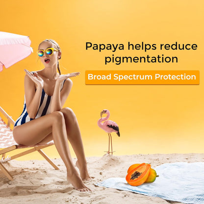☀️ Astaberry Papaya Sunscreen Crème SPF 30 – 100ml  Broad Spectrum Sun Protection | Water Resistant | Dermatologically Tested Pack of 2 (100X2)