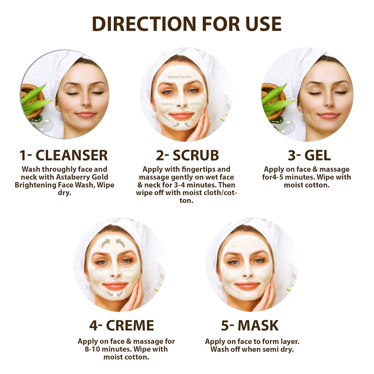 AstaBerry 24 Carat Gold Kit – Complete Home Facial (5 Steps) Product Description: