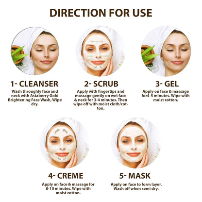 AstaBerry 24 Carat Gold Kit – Complete Home Facial (5 Steps) Product Description: