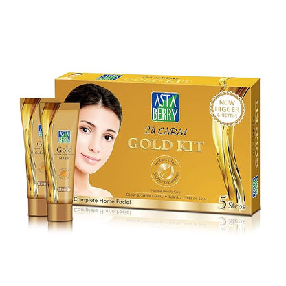 AstaBerry 24 Carat Gold Kit – Complete Home Facial (5 Steps) Product Description: