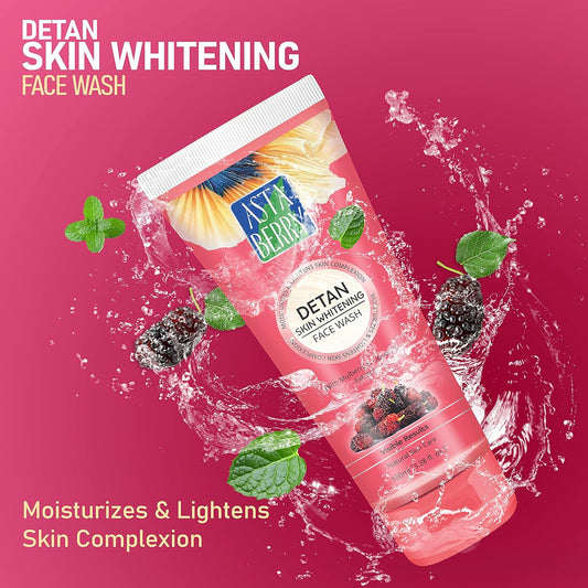 :  🌟 Astaberry Detan Skin Whitening Face Wash – 100ml Moisturizes & Lightens Skin Complexion | With Mulberry & Liquorice Extracts Pack of 2 (100X2)