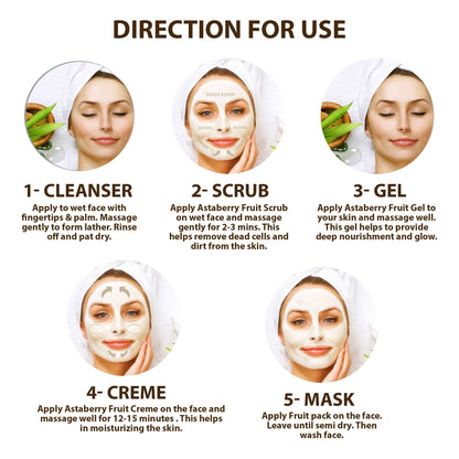 Astaberry Fruit Facial Kit – Deep Nourishment & Care (5 Steps)