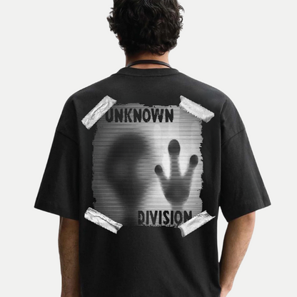 Mens-oversized-unknown-division-glitch-front-graphic-tee