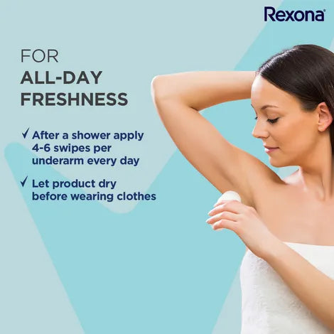 Rexona Shower Clean Roll-On Deodorant – Motion Activated™, 72H Freshness Pack of 2 (50ml x 2 )
