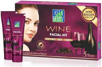 Astaberry Wine Facial Kit – 5 Steps for Radiant, Youthful Skin  Now Bigger & Better