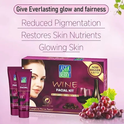 Astaberry Wine Facial Kit – 5 Steps for Radiant, Youthful Skin  Now Bigger & Better