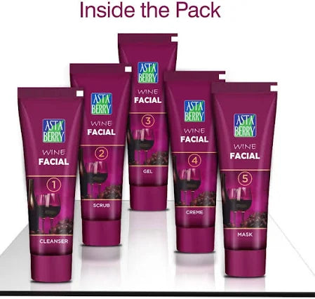 Astaberry Wine Facial Kit – 5 Steps for Radiant, Youthful Skin  Now Bigger & Better