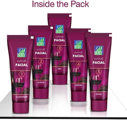 Astaberry Wine Facial Kit – 5 Steps for Radiant, Youthful Skin  Now Bigger & Better