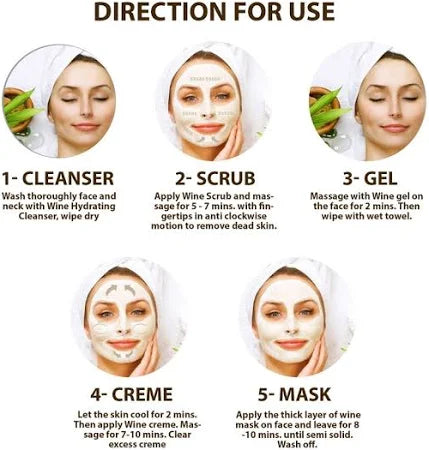 Astaberry Wine Facial Kit – 5 Steps for Radiant, Youthful Skin  Now Bigger & Better