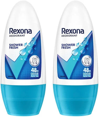 Rexona Shower Clean Roll-On Deodorant – Motion Activated™, 72H Freshness Pack of 2 (50ml x 2 )