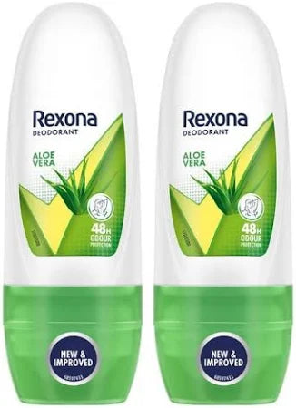 Rexona Aloe Vera Roll-On Deodorant – 72H Odour Protection, Gentle Care Pack of 2 (50ml X 2 )